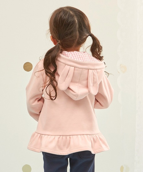 KP(ケーピー)の「うさ耳 スムース裏シャギー パーカ(パーカー・キッズ・ネイビー/ピンク・90cm/100cm/110cm/120cm/130cm)」の5枚目の写真