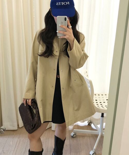LINGSEOUL（リングソウル）の「balmacaan half trench coat-beige（トレンチコート・レディース・その他・FREE）」の3枚目の写真