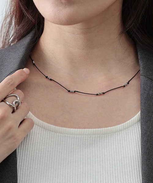 COLONY 2139(コロニートゥーワンスリーナイン)の「メタリックパールコードネックレス(ネックレス・レディース・ブラック・FREE)」の5枚目の写真