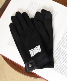 FUNALIVE（ファンアライブ）の「フェイクスエード　裾ヘリンボンｘコーデュロイ切替　ベルト釦　スマホ　裏ボア（手袋・メンズ）」