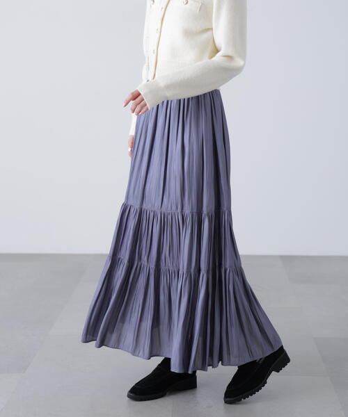 FREE'S MART(フリーズマート)の「◇シャイニーティアードスカート(スカート・レディース・ホワイト/ブラック/ブルー/ベージュ系その他・MEDIUM/SMALL)」の4枚目の写真