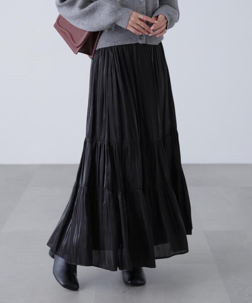 FREE'S MART(フリーズマート)の「◇シャイニーティアードスカート(スカート・レディース・ホワイト/ブラック/ブルー/ベージュ系その他・MEDIUM/SMALL)」の2枚目の写真