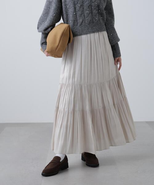 FREE'S MART（フリーズマート）の「◇シャイニーティアードスカート（スカート・レディース・ホワイト/ブラック/ブルー/ベージュ系その他/ベージュ系その他2・MEDIUM/SMALL）」の7枚目の写真