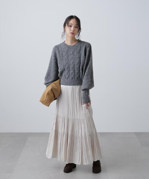 FREE'S MART（フリーズマート）の「◇シャイニーティアードスカート（スカート・レディース・ホワイト/ブラック/ブルー/ベージュ系その他/ベージュ系その他2・MEDIUM/SMALL）」の8枚目の写真