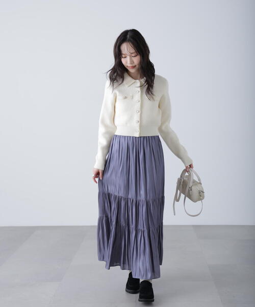 FREE'S MART(フリーズマート)の「◇シャイニーティアードスカート(スカート・レディース・ホワイト/ブラック/ブルー/ベージュ系その他・MEDIUM/SMALL)」の6枚目の写真