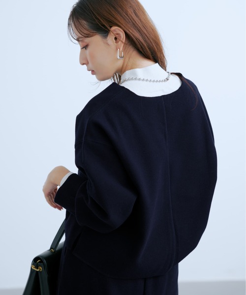 COHINA(コヒナ)の「ウールライクジャージートップス 【低身長・小柄女性】(Tシャツ/カットソー・レディース・グレー/ネイビー/ブラウン・ONE SIZE)」の21枚目の写真