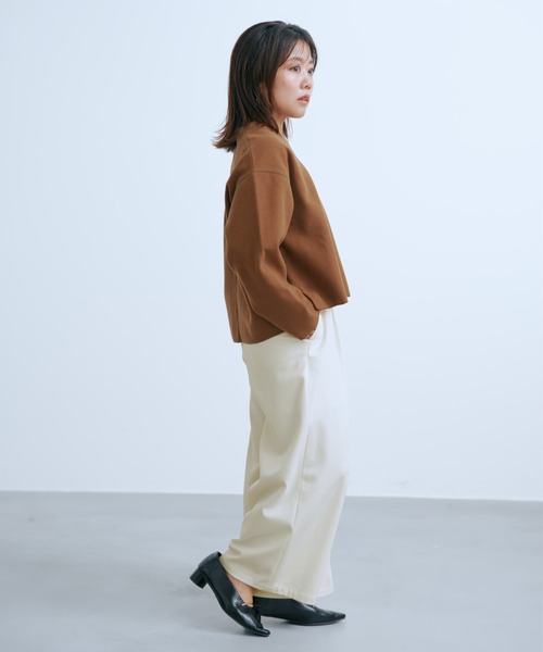 COHINA(コヒナ)の「ウールライクジャージートップス 【低身長・小柄女性】(Tシャツ/カットソー・レディース・グレー/ネイビー/ブラウン・ONE SIZE)」の18枚目の写真