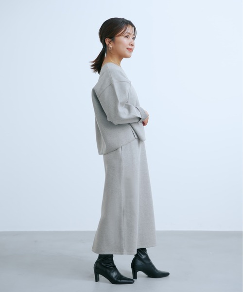 COHINA(コヒナ)の「ウールライクジャージートップス 【低身長・小柄女性】(Tシャツ/カットソー・レディース・グレー/ネイビー/ブラウン・ONE SIZE)」の9枚目の写真