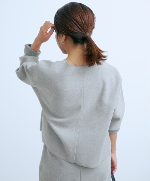 COHINA(コヒナ)の「ウールライクジャージートップス 【低身長・小柄女性】(Tシャツ/カットソー・レディース・グレー/ネイビー/ブラウン・ONE SIZE)」の19枚目の写真