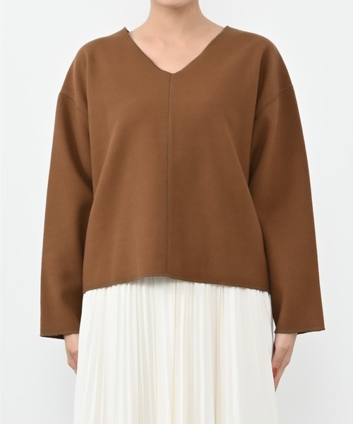 COHINA(コヒナ)の「ウールライクジャージートップス 【低身長・小柄女性】(Tシャツ/カットソー・レディース・グレー/ネイビー/ブラウン・ONE SIZE)」の11枚目の写真