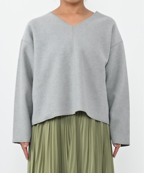COHINA(コヒナ)の「ウールライクジャージートップス 【低身長・小柄女性】(Tシャツ/カットソー・レディース・グレー/ネイビー/ブラウン・ONE SIZE)」の13枚目の写真