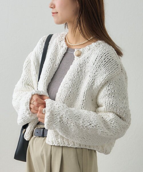 GEVACO（ゲバコ）の「【GEVACO】ショートニットボレロ（カーディガン/ボレロ・レディース・レッド/パープル/アイボリー・ONE SIZE）」の10枚目の写真