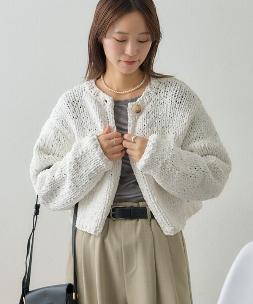 GEVACO（ゲバコ）の「【GEVACO】ショートニットボレロ（カーディガン/ボレロ・レディース・レッド/パープル/アイボリー・ONE SIZE）」の12枚目の写真