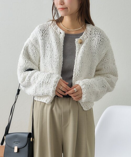 GEVACO（ゲバコ）の「【GEVACO】ショートニットボレロ（カーディガン/ボレロ・レディース・レッド/パープル/アイボリー・ONE SIZE）」の13枚目の写真