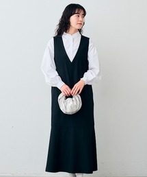 Live in comfort（リブインコンフォート）の「リブ　イン　コンフォート　着心地らくちんで華やかな　ジャンパースカート（ジャンパースカート）」