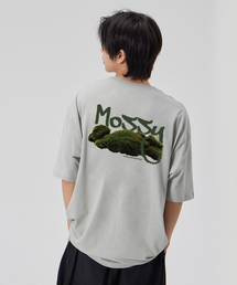 [モッシ]コットンルーズフィット半袖Tシャツ_ダスティミント