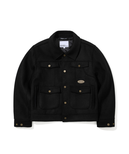 ピュアウールクラシックワイドワークジャケットブラック（その他