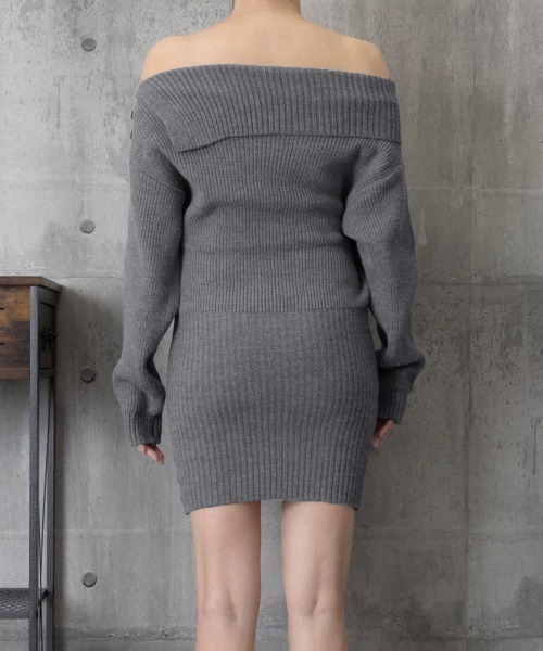 Miniministore(ミニミニストア)の「ニットワンピースオフショルダーワンピース(ワンピース・レディース・グレー/ホワイト/ブラック・FREE)」の18枚目の写真