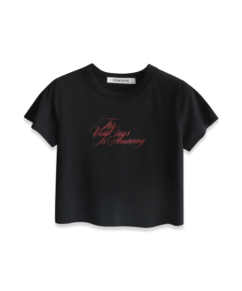 Vivacious（ビバシャス）の「Odette Crop Tee BLACK（Tシャツ/カットソー・レディース・ブラック・SMALL/MEDIUM）」の3枚目の写真