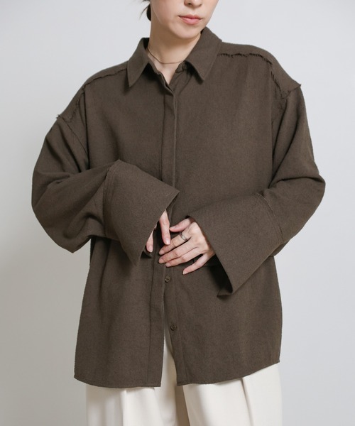 セール】ビックカフスネップオーバーシャツ（シャツ/ブラウス