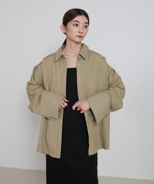 セール】ビックカフスネップオーバーシャツ（シャツ/ブラウス