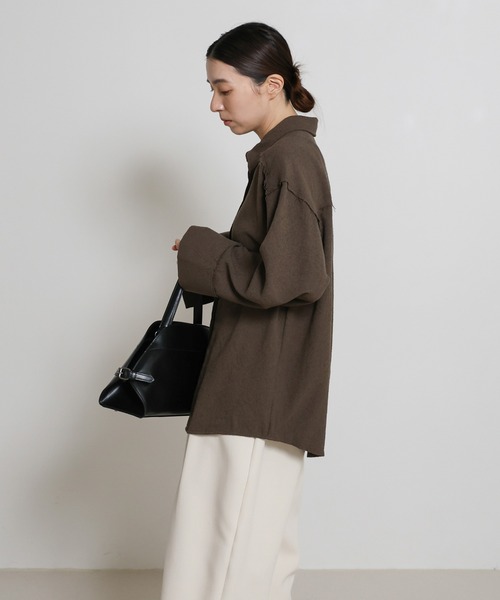 select MOCA(セレクトモカ)の「ビックカフスネップオーバーシャツ(シャツ/ブラウス・レディース・ブラウン/アイボリー/ブラック/ベージュ・FREE)」の22枚目の写真