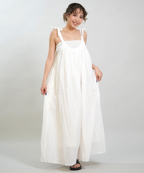 RIKKA FEMME(リッカファム)の「RIKKA FEMME/リッカファム ワンピース リボンワンピ ロング丈 RF6S-1402(ワンピース・レディース・ホワイト/イエロー/ネイビー・FREE)」の4枚目の写真