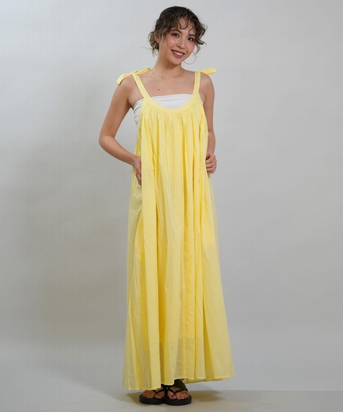 RIKKA FEMME(リッカファム)の「RIKKA FEMME/リッカファム ワンピース リボンワンピ ロング丈 RF6S-1402(ワンピース・レディース・ホワイト/イエロー/ネイビー・FREE)」の16枚目の写真