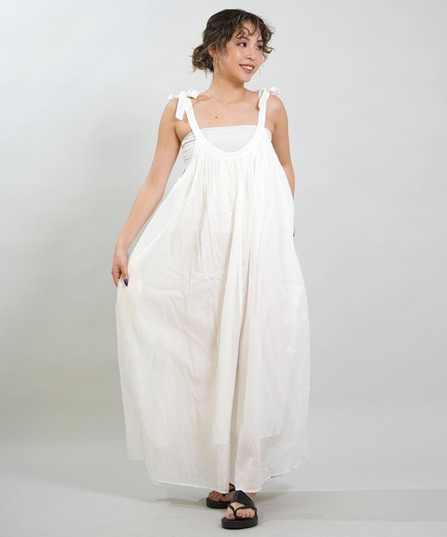 RIKKA FEMME(リッカファム)の「RIKKA FEMME/リッカファム ワンピース リボンワンピ ロング丈 RF6S-1402(ワンピース・レディース・ホワイト/イエロー/ネイビー・FREE)」の6枚目の写真