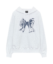 ITZAVIBE（イッザバイブ）の「RIBBON LOGO HOODIE - LIGHT GRAY（パーカー）」