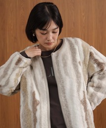 BouJeloud ブージュルード　ニット　毛　ふわふわ　ジャケット　人気 ブージュルード Bou Jeloud 細ケーブルトップ&ニットワンピースセット