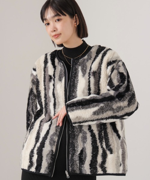 セール】ニュアンスカラーボア2WAYブルゾン（ブルゾン）｜Bou Jeloud