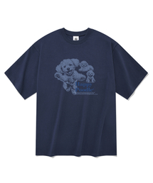ハッピープードル 半袖Tシャツ ネイビー