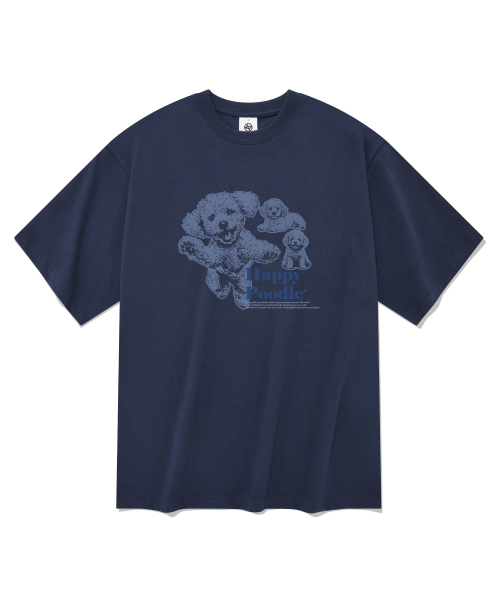 RADINEO(ラディネオ)の「ハッピープードル 半袖Tシャツ ネイビー(Tシャツ/カットソー・メンズ・その他・SMALL/MEDIUM/LARGE/X-LARGE)」の1枚目の写真