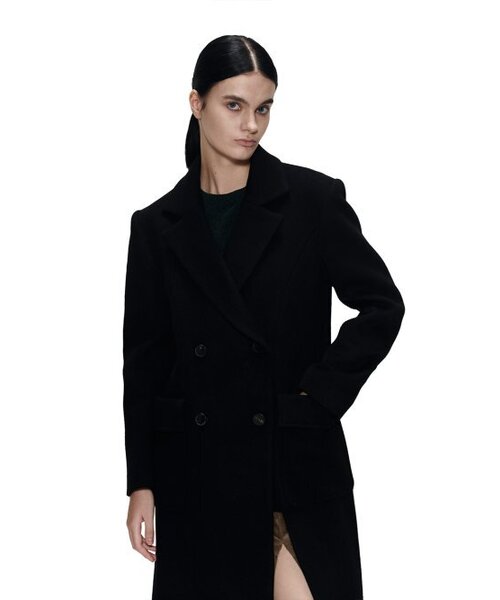 THE BALLON(ザバロン)の「LIVER CASHMERE LONG COAT(チェスターコート・レディース・ブラック・MEDIUM/SMALL)」の2枚目の写真