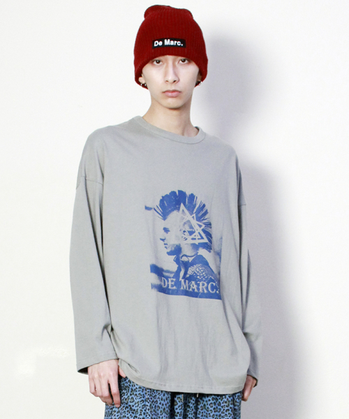 DEMARC(ドゥマーク)の「ダークパンクグラフィックボックスフィットTシャツグレー(Tシャツ/カットソー・メンズ・その他・MEDIUM/LARGE)」の4枚目の写真