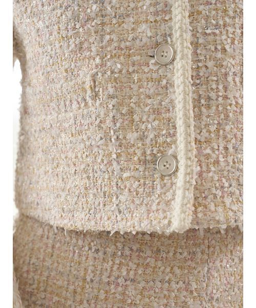 SNIDEL(スナイデル)の「ツイードジャケット(ノーカラージャケット・レディース・アイボリー/ブルー/マルチ・F)」の11枚目の写真