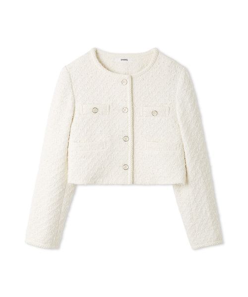 SNIDEL(スナイデル)の「ツイードジャケット(ノーカラージャケット・レディース・アイボリー/ブルー/マルチ・F)」の16枚目の写真