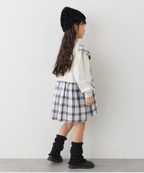 CIAOPANIC TYPY（チャオパニックティピー）の「【KIDS】【WEB限定】裏毛切替ミニチュニックワンピ≪ジュニアサイズあり≫（ワンピース・キッズ・ブラック/チャコールグレー/グレー・110/130/150）」の10枚目の写真