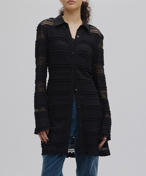 Ameri(アメリ)の「UND MIGNON LACE TUNIC TOP(シャツ/ブラウス・レディース・グリーン/オフホワイト/ブラック・FREE)」の2枚目の写真