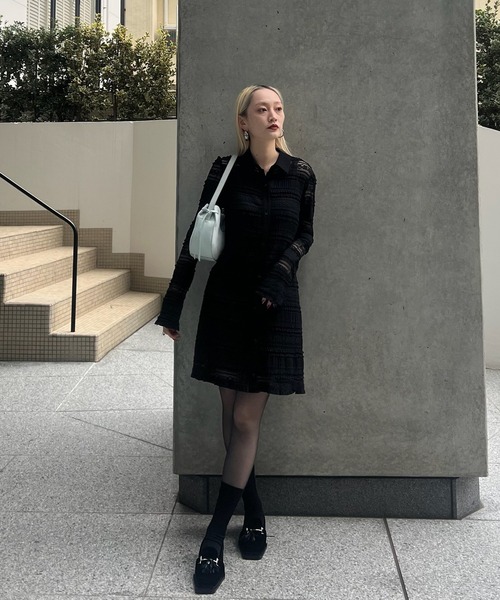 Ameri(アメリ)の「UND MIGNON LACE TUNIC TOP(シャツ/ブラウス・レディース・グリーン/オフホワイト/ブラック・FREE)」の9枚目の写真