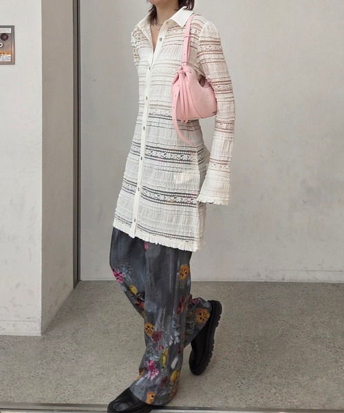 Ameri(アメリ)の「UND MIGNON LACE TUNIC TOP(シャツ/ブラウス・レディース・グリーン/オフホワイト/ブラック・FREE)」の21枚目の写真