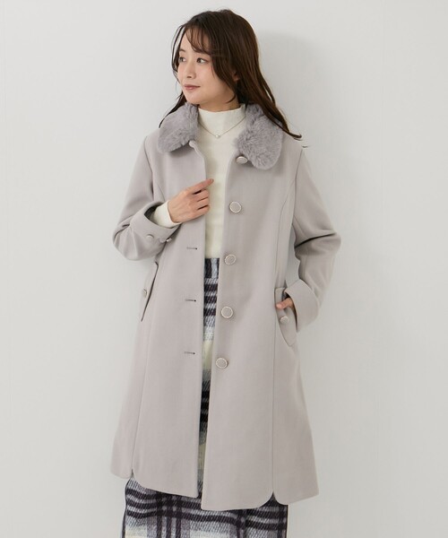 ロリスファー　ロングコート　総丈94㎝ リブ イン コンフォート 長く愛せる ウール混素材の上品ロングコート