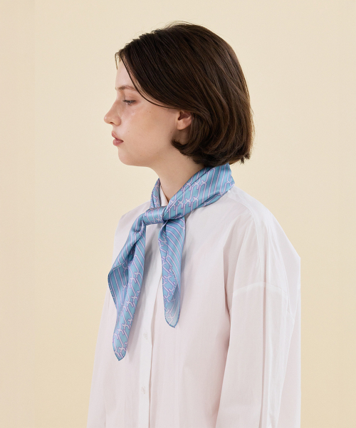 Flowing Grid Silk Scarf