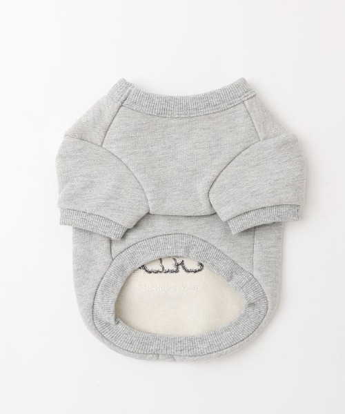 moncheri(モンシェリ)の「いぬさんもこもこ刺繍トップス(ペットウェア・レディース・グレー/ブラウン/ピンク・S/M/L/XL)」の5枚目の写真