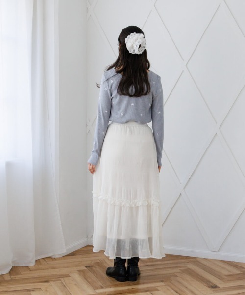 flower（フラワー）の「ブルームリブトップ（Tシャツ/カットソー・レディース・アイボリー/グレー/ブルー・FREE）」の6枚目の写真