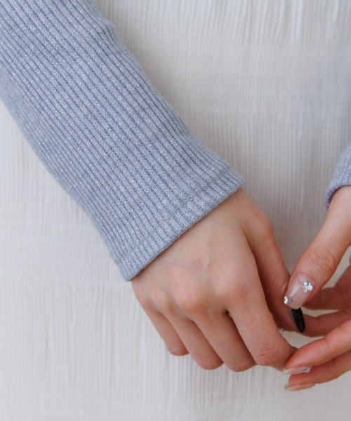 flower（フラワー）の「ブルームリブトップ（Tシャツ/カットソー・レディース・アイボリー/グレー/ブルー・FREE）」の8枚目の写真