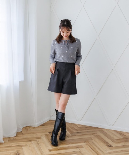 flower（フラワー）の「ブルームリブトップ（Tシャツ/カットソー・レディース・アイボリー/グレー/ブルー・FREE）」の11枚目の写真