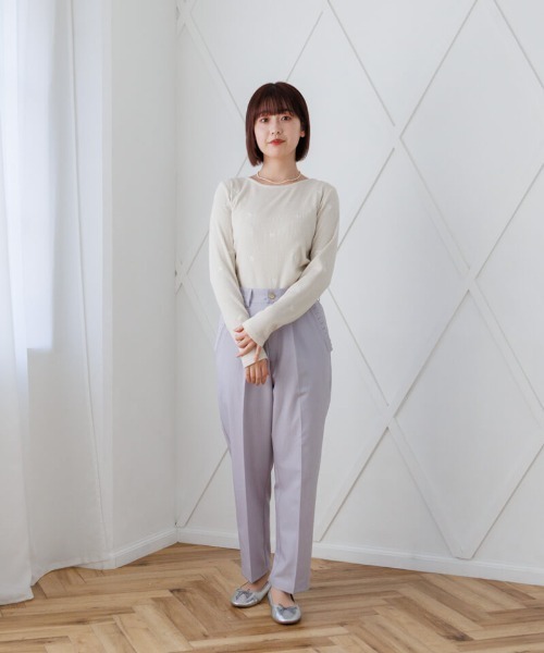 flower（フラワー）の「ブルームリブトップ（Tシャツ/カットソー・レディース・アイボリー/グレー/ブルー・FREE）」の14枚目の写真