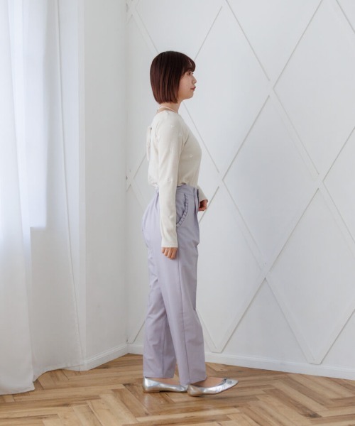 flower（フラワー）の「ブルームリブトップ（Tシャツ/カットソー・レディース・アイボリー/グレー/ブルー・FREE）」の15枚目の写真